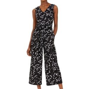 Calvin Klein Black Floral Belted Jumpsuit
